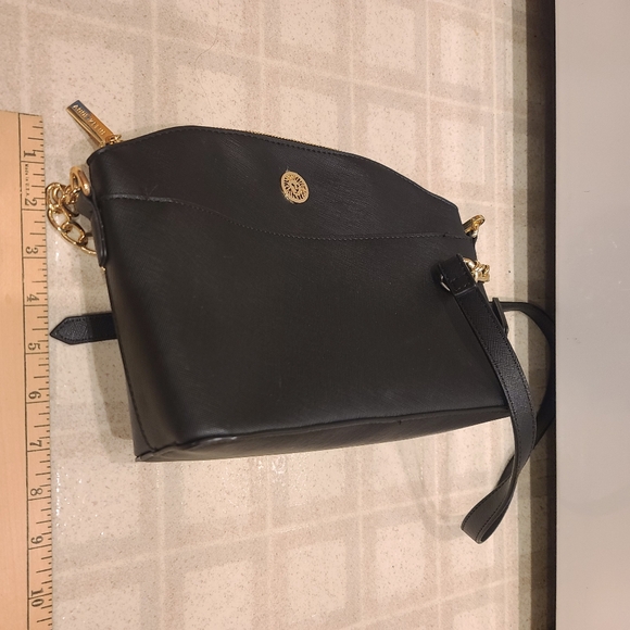 Anne Klein Black Pebbled Crossbody Purse - Picture 2 of 8